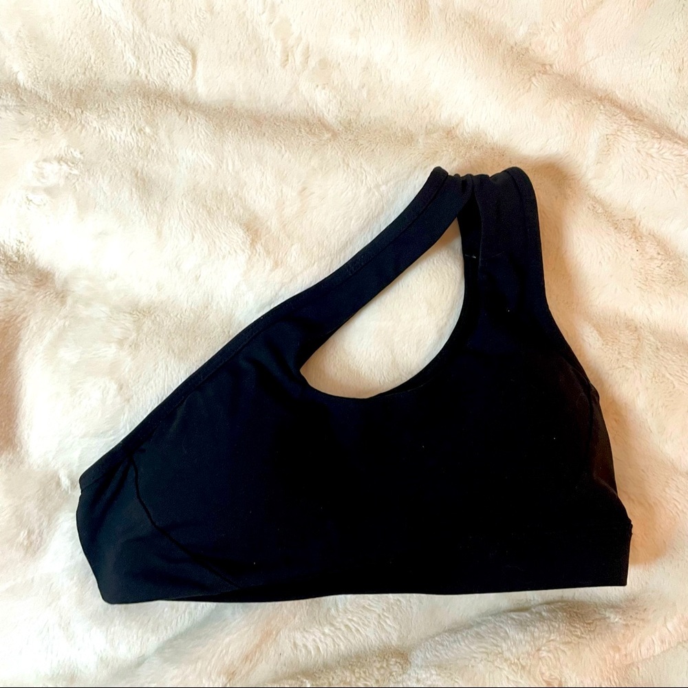 Black Asymmetrical Sports Bra